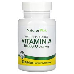 Вітамін А, Vitamin A, Nature's Plus, 10 000 МО, 90 таблеток - фото