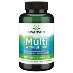Мультивитамины без железа, Century Formula Multivitamin without Iron, Swanson, 130 таблеток - фото