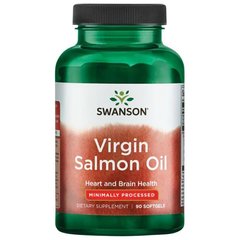 Виргин лососевое масло, Virгin Salmon Oil, Swanson, 1.05 г, 90 капсул - фото