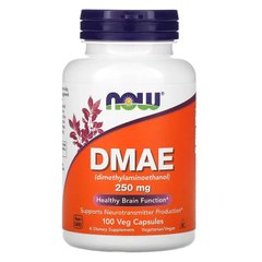 DMAE (Диметиламиноэтанол), Now Foods, 250 мг, 100 капсул - фото