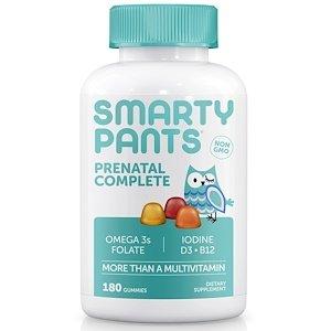 Мультивитамины + Омега-3, пренатальный комплекс, Prenatal Complete, SmartyPants, фруктовый вкус, 180 жевательных конфет - фото