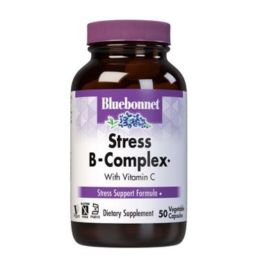 Стрес В-Комплекс, Stress B-Complex, Bluebonnet Nutrition, 50 вегетаріанських капсул - фото