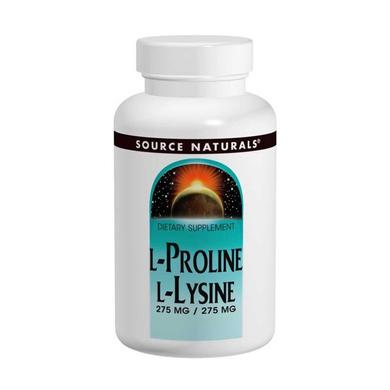 Лизин Пролин, L-Proline L-Lysine, Source Naturals, 275/275 мг, 120 таблеток - фото
