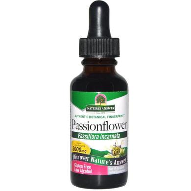 Пассифлора, Passionflower, Nature's Answer, со спиртом, органик, 2000 мг, 30 мл - фото