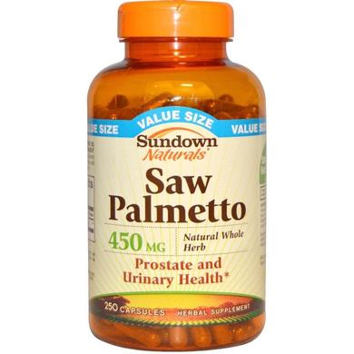 З-пальметто, Saw Palmetto, Sundown Naturals, 450 мг, 250 капсул - фото