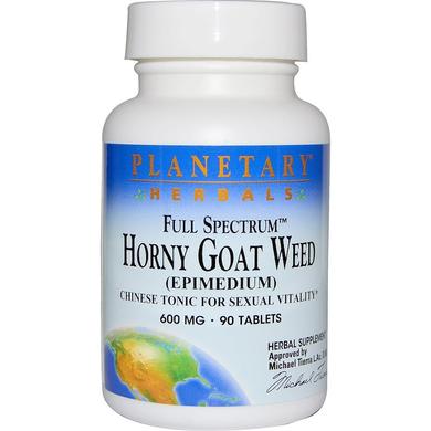 Горянка, сексуальне здоров'я, Horny Goat Weed, Planetary Herbals, 600 мг, 90 таблеток - фото