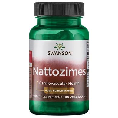 Наттокиназа, Nattozimes, Swanson, 195 мг, 60 вегетаріанських капсул - фото