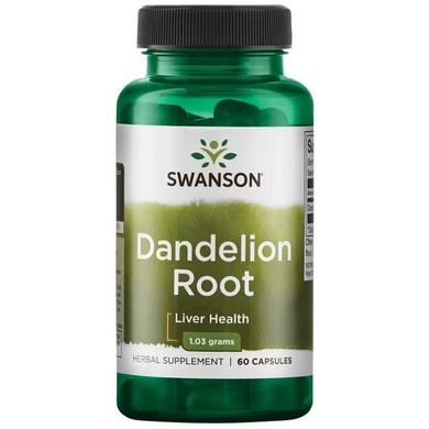 Кульбаба, корінь, Dandelion Root, Swanson, 515 мг, 60 капсул - фото