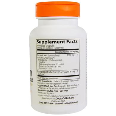 Куркумин, Curcumin, Doctor's Best, комплекс, 500 мг, 120 капсул - фото