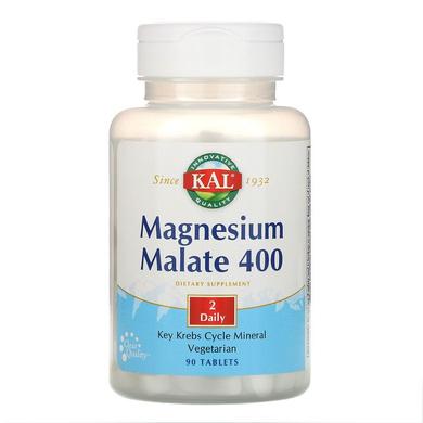 Магній малат, Magnesium Malate, Kal, 400 мг, 90 таблеток - фото