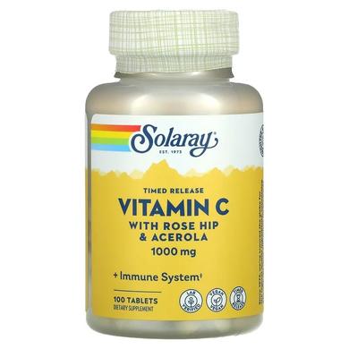Витамин С, двухфазное высвобождение, Vitamin C, Solaray, 1000 мг, 100 таблеток - фото