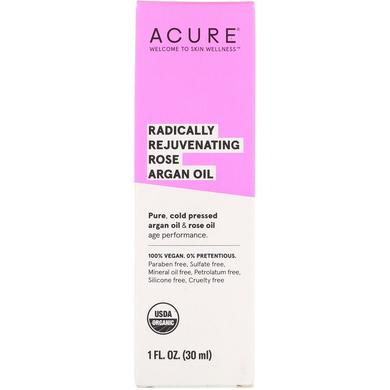 Аргановое масло марокканское, Argan Oil, Acure Organics, омолаживающее, розовое, 30 мл - фото