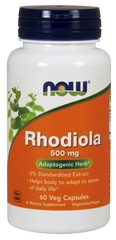 Родиола розовая (Rhodiola), Now Foods, 500 мг, 60 капсул - фото