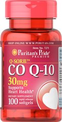 Коэнзим Q-10, Q-SORB Co Q-10, Puritan's Pride, 30 мг, 100 капсул - фото