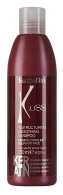 Шампунь для випрямлення волосся кератином (без сульфатів) K.Liss, FarmaVita, 250 мл - фото