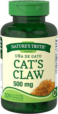 Кошачий коготь, Cat's Claw, Nature's Truth, 500 мг, 100 капсул - фото