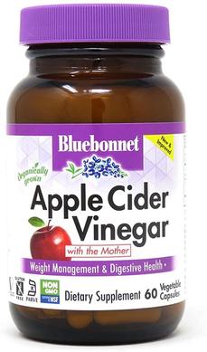 Яблучний оцет, Apple cider vinegar, Bluebonnet Nutrition, 60 вегетаріанських капсул - фото