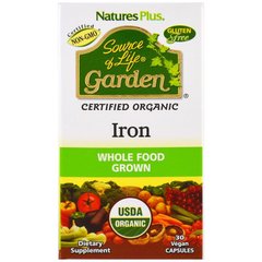 Железо, Iron, Nature's Plus, Source of Life Garden, 30 капсул - фото