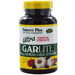 Часник, GarLite, Nature's Plus, 1000 мг, 90 таблеток - фото