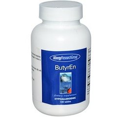 Масляна кислота (бутират кальцію і магнію), ButyrEn, Allergy Research Group, 100 шлунково-резистентних таблеток - фото