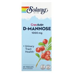 Д-Манноза, D-Mannose, Solaray, здоровье мочевыводящих путей, 60 капсул - фото
