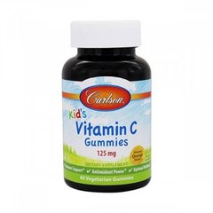 Витамин С для детей со вкусом апельсина 125 мг, Carlson Labs, 60 жевательных конфет - фото