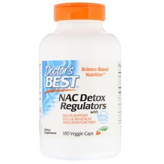 N-Ацетилцистеин, NAC Detox Regulators, Doctor's Best, 180 гелевых капсул - фото