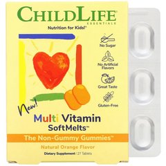 Мультивитамины для детей, Multi Vitamin SoftMelts, ChildLife, вкус апельсин, 27 таблеток - фото