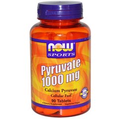 Кальций пируват, Pyruvate, Now Foods, 1000 мг, 90 таблеток - фото