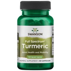 Куркума, Turmeric, Swanson, 720 мг, 30 капсул - фото
