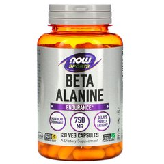 Бета-аланин, Beta-Alanine, Now Foods, Sports, 120 капсул - фото