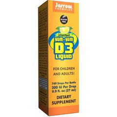 Жидкий витамин D3, Yum-Yum, лимонный вкус, Jarrow Formulas, 27 мл - фото