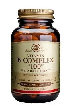 Вітамін В-100 комплекс, B-Complex "100", Solgar, 50 капсул - фото