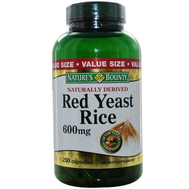 Червоний дріжджовий рис, Red Yeast Rice, Nature's Bounty, 600 мг, 250 капсул - фото