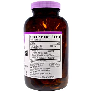 Льняное масло, Flax Seed Oil, Bluebonnet Nutrition, органик, сертифицированное, 1000 мг, 250 капсул - фото