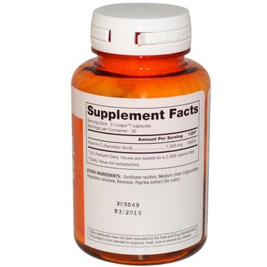 Липосомальный вітамін С, Liposomal Vitamin C, Dr. Mercola, 1000 мг, 60 капсул - фото