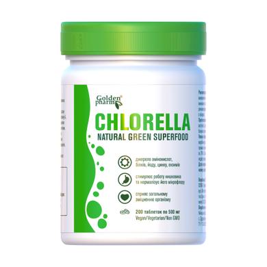Хлорела (Chlorella), GoldenPharm, 200 таблеток - фото