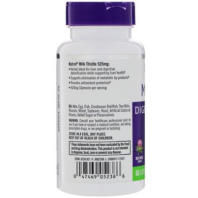 Расторопша, Milk Thistle, Natrol, 525 мг, 60 капсул - фото