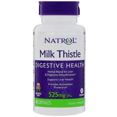 Розторопша, Milk Thistle, Natrol, 525 мг, 60 капсул - фото