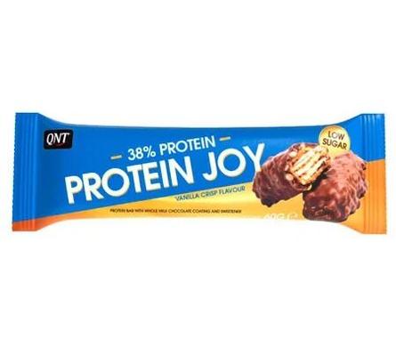 Батончик, Protein Joy Bar, Qnt, вкус карамельное печенье, 12 шт x 60 г - фото