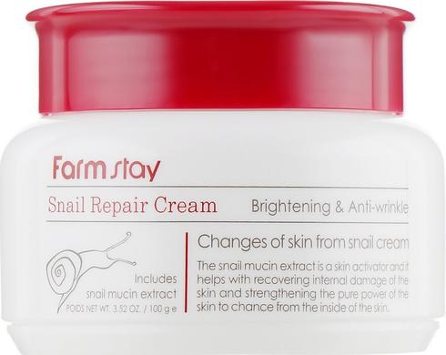 Восстанавливающий крем с экстрактом улитки, Snail Repair Cream, FarmStay, 100 мл - фото
