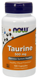 Таурин, Taurine, Now Foods, 500 мг, 100 капсул, фото