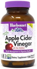 Яблочный уксус, Apple cider vinegar, Bluebonnet Nutrition, 120 вегетарианских капсул - фото