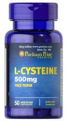 Л-цистеин, L-Cysteine, Puritan's Pride, 500 мг, 50 капсул - фото