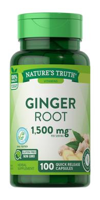 Корень имбиря, Ginger Root, Nature's Truth, 750 мг, 100 капсул - фото