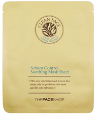 Успокаивающая маска-салфетка для лица Sebum Control, The Face Shop, 21 мл - фото