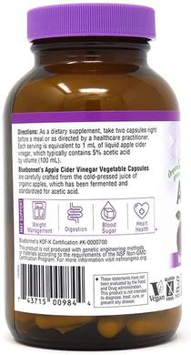 Яблочный уксус, Apple cider vinegar, Bluebonnet Nutrition, 120 вегетарианских капсул - фото