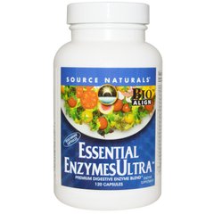 Ферменты для пищеварения, Essential Enzymes Ultra, Source Naturals, 120 капсул - фото