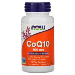 Коэнзим Q10 (CoQ10), Now Foods, 100 мг, 90 капсул - фото