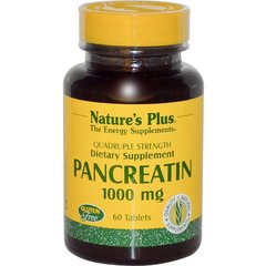 Панкреатин, Pancreatin, Nature's Plus,1000 мг, 60 таблеток - фото